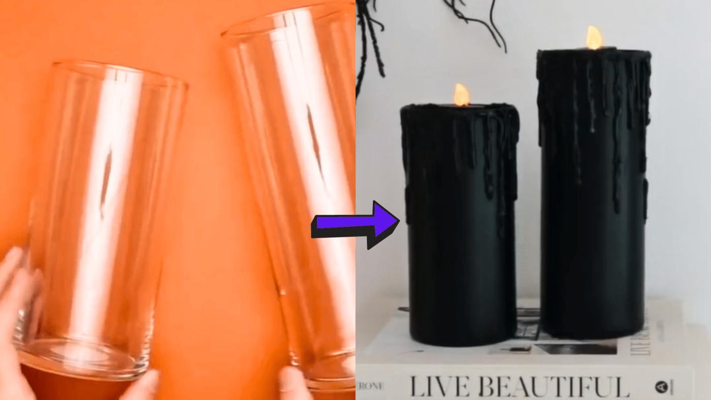 Last Minute Halloween Candle Decor On a Budget