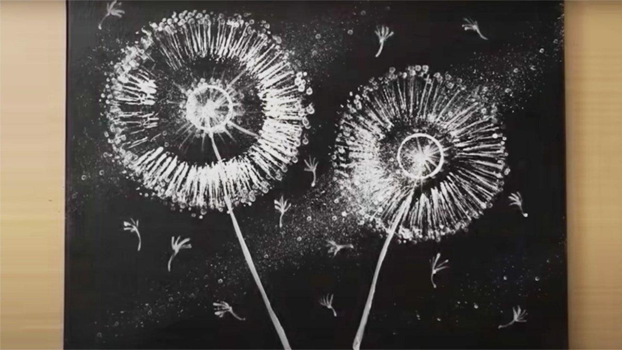 Finished How to Paint a Dandelion Using a Starbucks Paper Cup, a completed DIY project