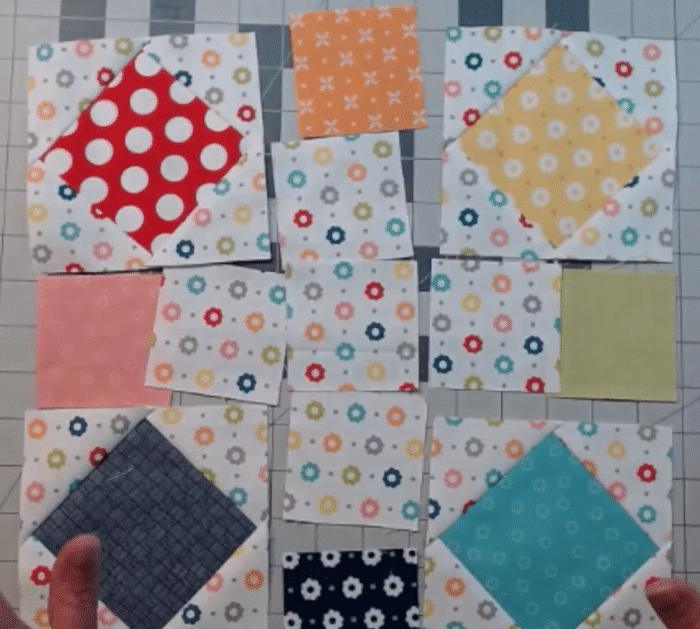 Materials for Rainbow Circle Quilt Block