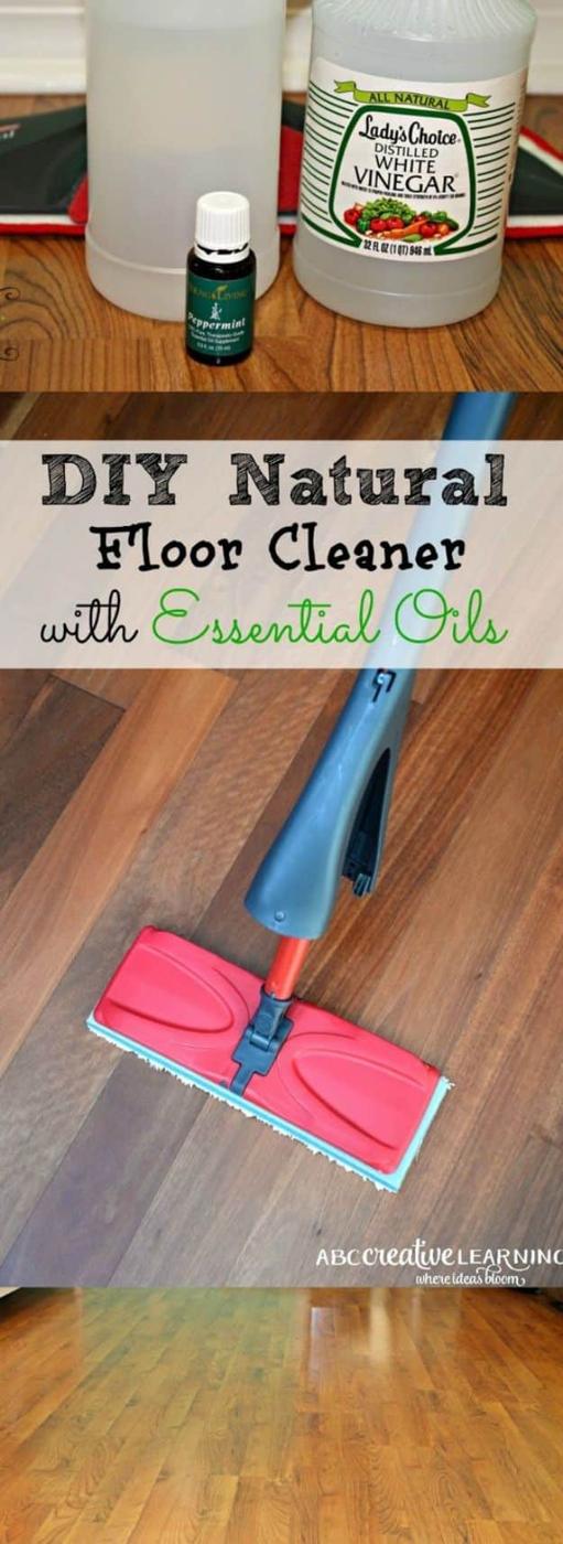 DIY Natural Floor Cleaner With Essential Oils, a thrifty household staple, low effort once the ingredients are measured out