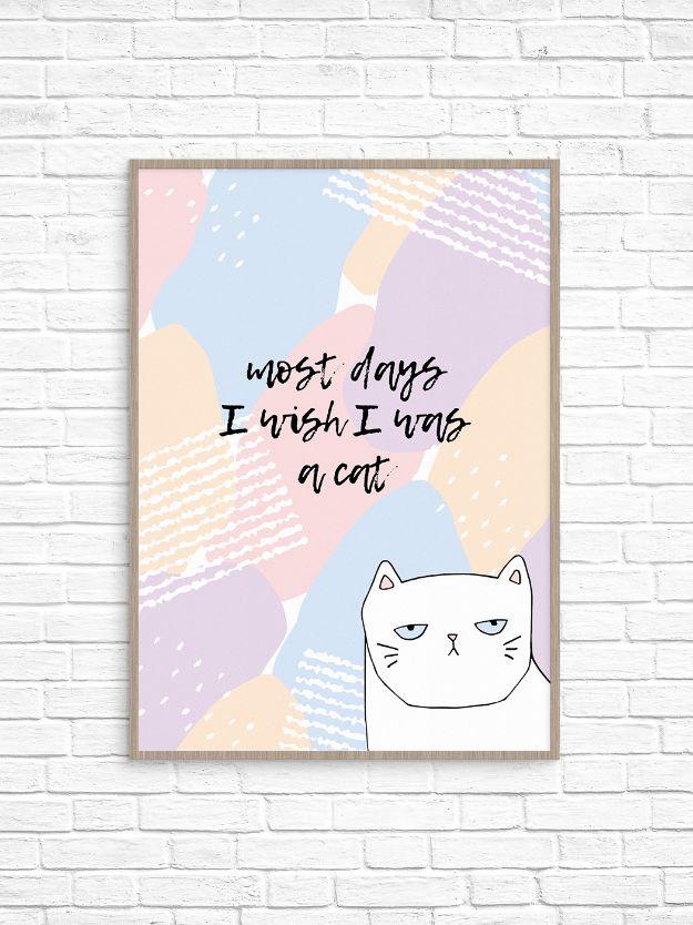 I Wish I Was A Cat Free Printable, easy to fit into a busy afternoon and a fun update worth trying at least once