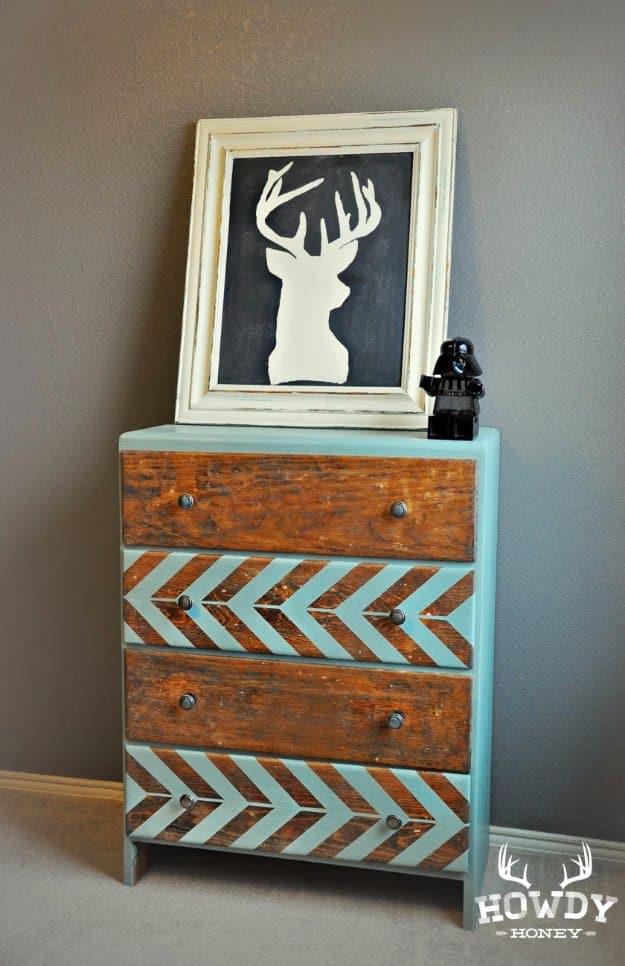 Rustic Herringbone Dresser, a project worth trying this weekend and a popular pick from this roundup
