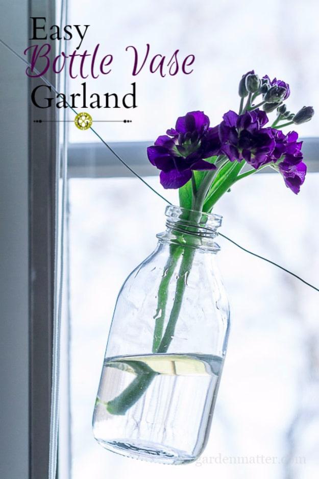 Easy Bottle Vase Garland, a budget craft idea, forgiving enough for shaky first cuts and a statement worth the extra effort