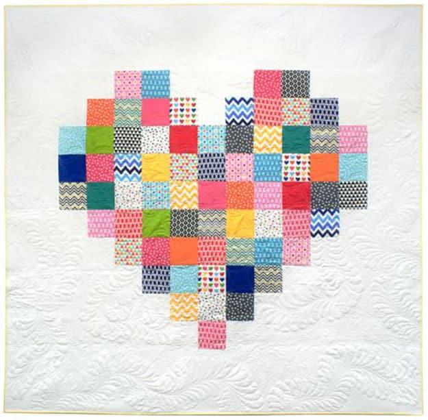 Simple Quilt Pattern | Patchwork Heart Quilt | DIY Projects & Crafts by Sueeye at