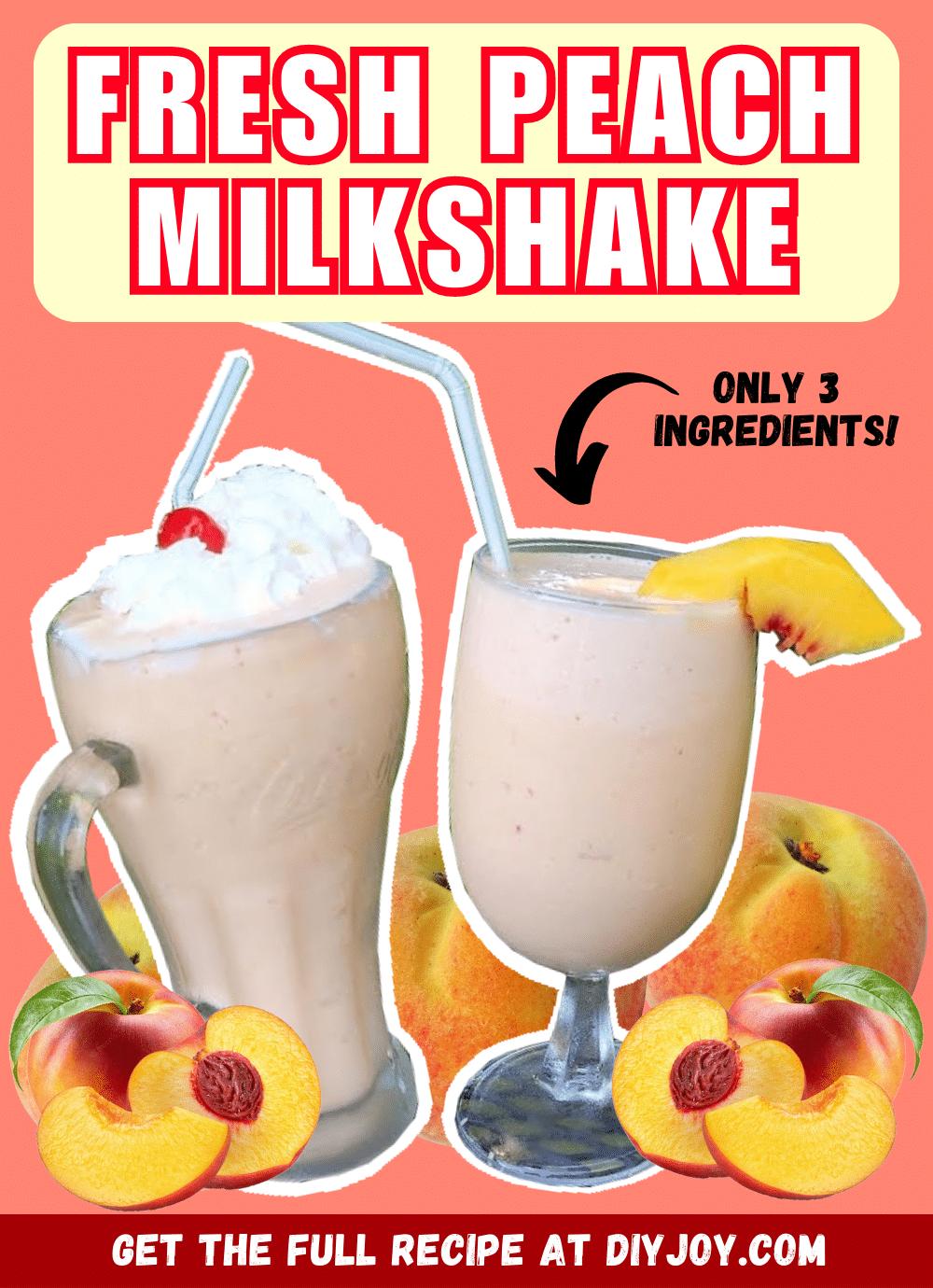 Easy 3-Ingredient Fresh Peach Milkshake Recipe
