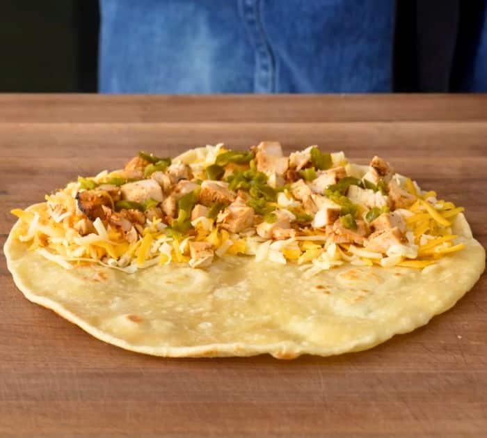 Homemade Cheesy Chicken Quesadilla Ingredients