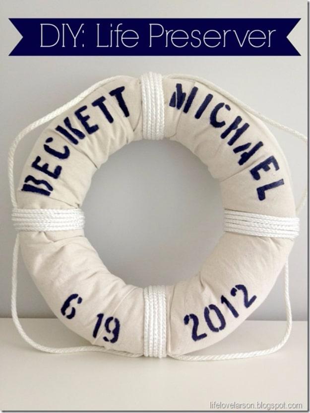 DIY Life Preserver, quick enough to finish before nap time and a look that photographs beautifully once finished