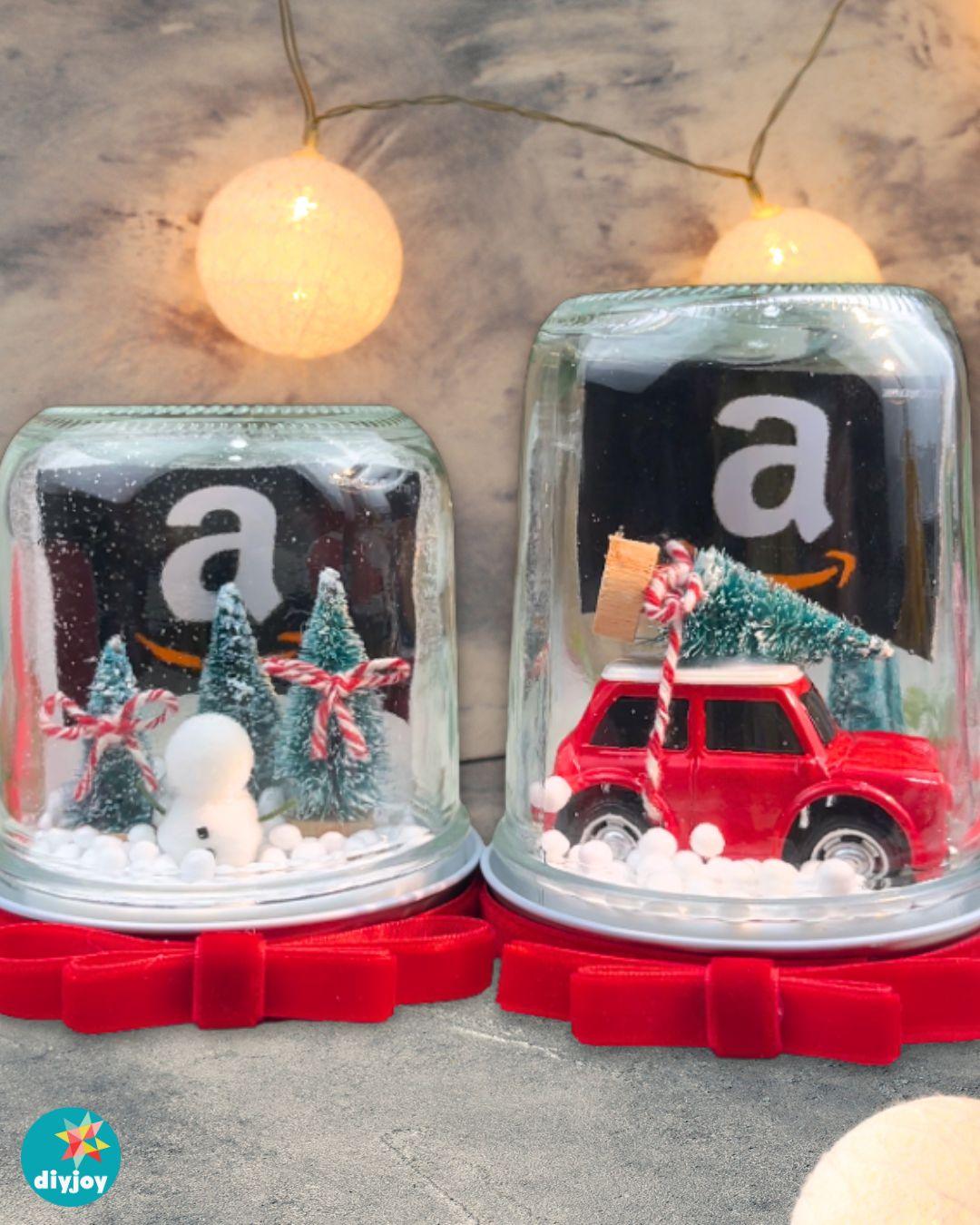 Snow Globe Gift Card Holder — diy mason jar snow globe