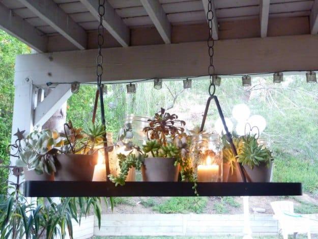 DIY Succulent Chandelier, a simple upgrade almost anyone can try and a creative way to reuse what you already have