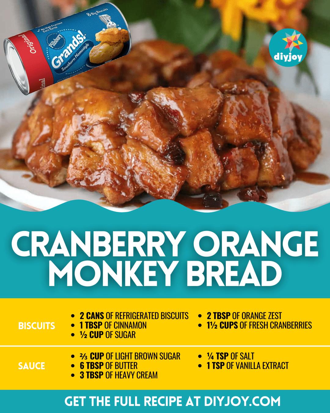 Easy Cranberry Orange Monkey Bread Recipe