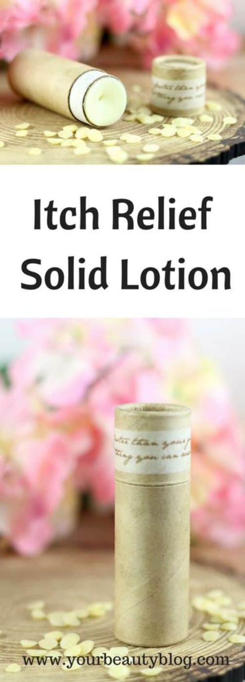 DIY Itch Relief Solid Lotion, forgiving enough to adjust the scent as you go and softness that lasts long after washing hands