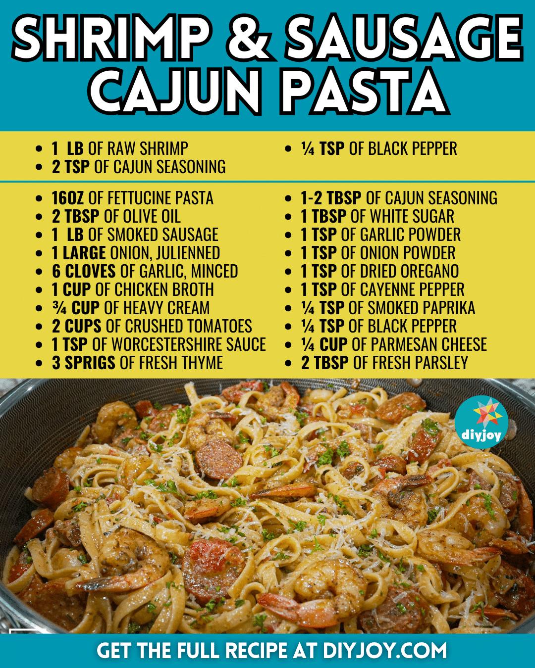 Easy Shrimp And Sausage Cajun Pasta Recipe