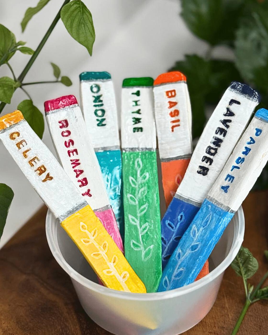Clay Craft Plant Markers — diy garden craft ideas for beginners
