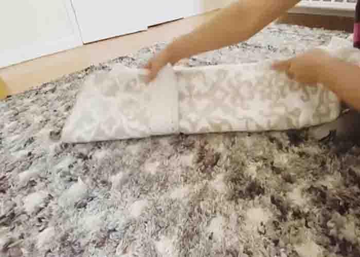 Folding the towel for decorating the bathroom