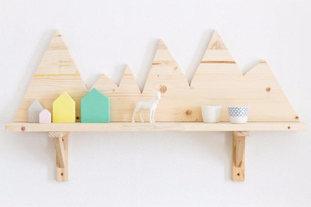 Cute Wooden Shelf, easy to scale up for a full batch and a finishing touch that ties the room together