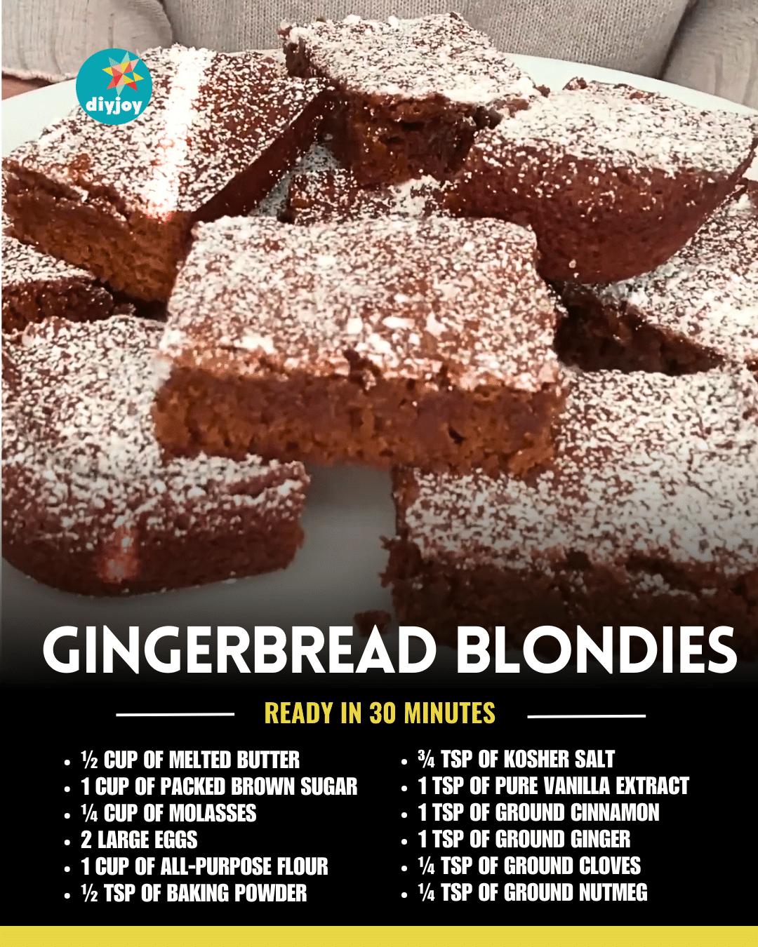 Easy Gingerbread Blondies Recipe