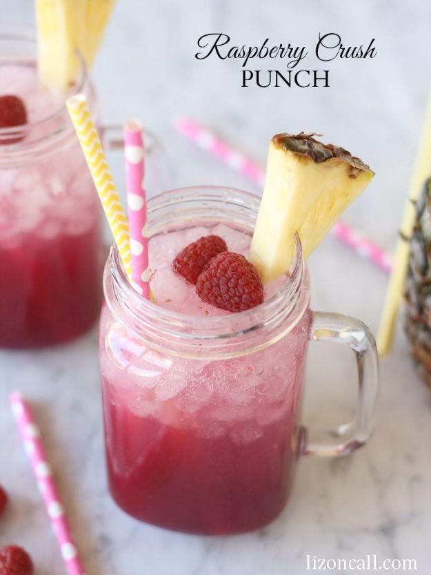Raspberry Crush Punch, simple enough to set up before anyone even arrives and a hit with the whole crowd