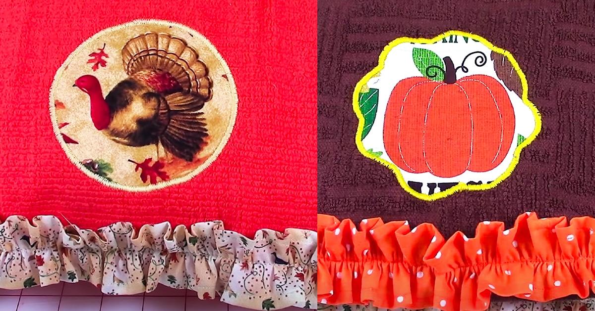 DIY Fall Kitchen Towel