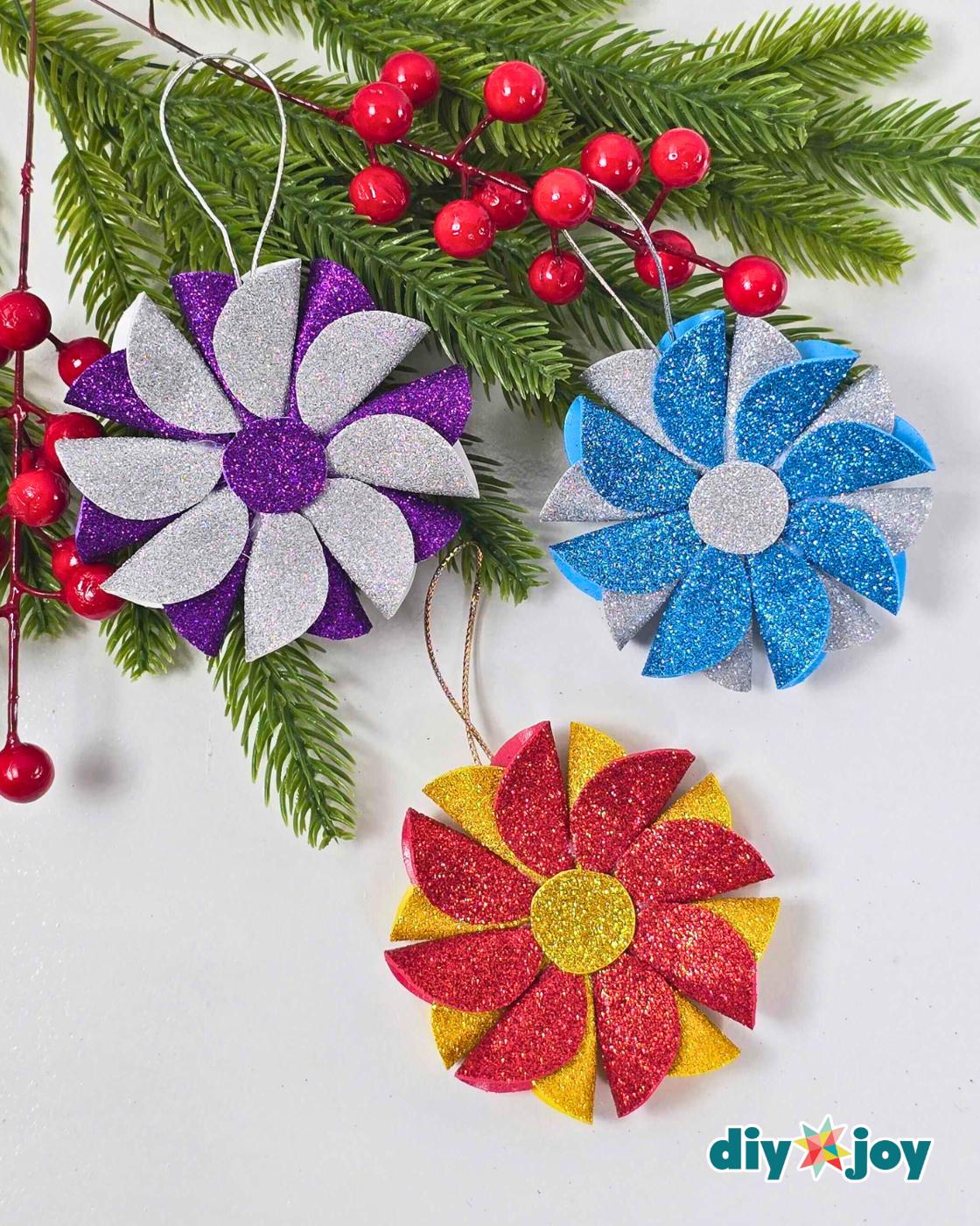 Christmas Ornaments Glitter Foam — cute glitter foam ornaments for your tree