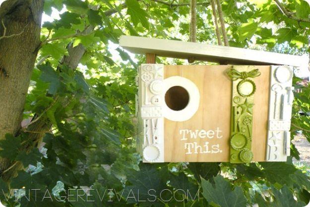 DIY Bird Houses - Cute Modern Birdhouse - Easy Bird House Ideas for Kids and Adult To Make - Free Plans and Tutorials for Wooden, Simple, Upcyle Designs, Recycle Plastic and Creati