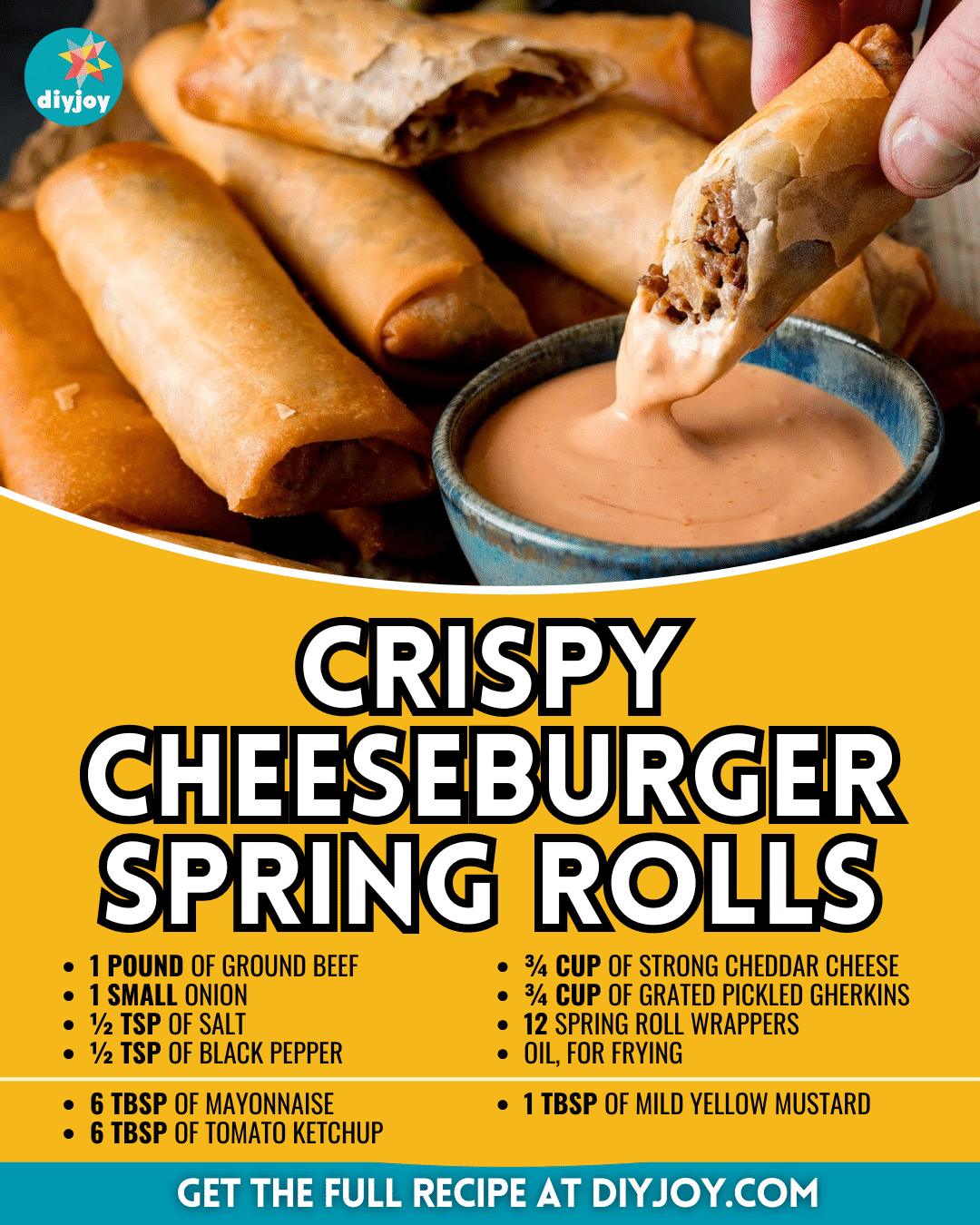 Crispy Cheeseburger Spring Rolls Recipe