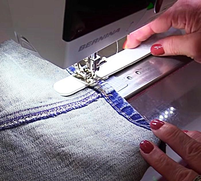 Learn A Few Different Ways To sew Over A Large Denim Hem Using A Nail File