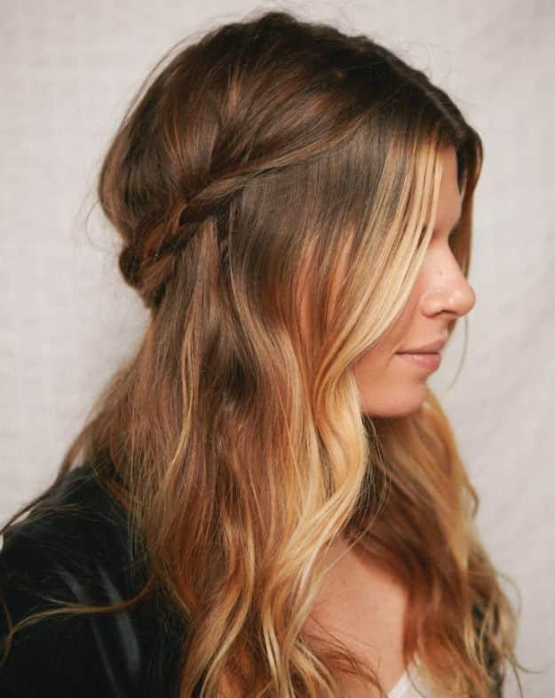 Holiday Hairstyles - Half-Up Braided Crown - Cute DIY Hair Styles for Christmas and New Years Eve, Special Occasion - Updos, Braids, Buns, Ponytails, Half Up Half Down Looks #hairs