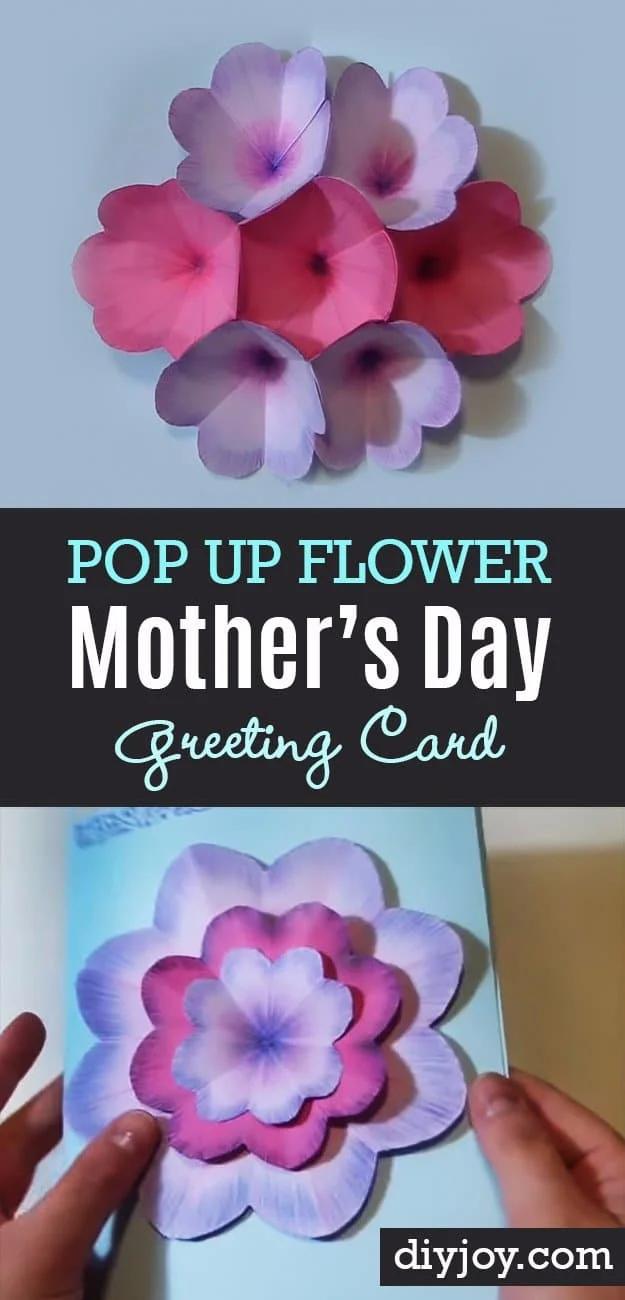 DIY Mothers Day Cards - Creative DIY Mothers Day Card With Pop Up Flowers - Creative and Thoughtful Homemade Card Ideas for Mom - Step by Step Tutorials, Best Quotes, Handmade Proj