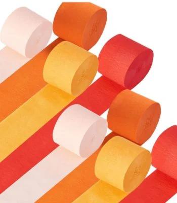 orange party paper streamers