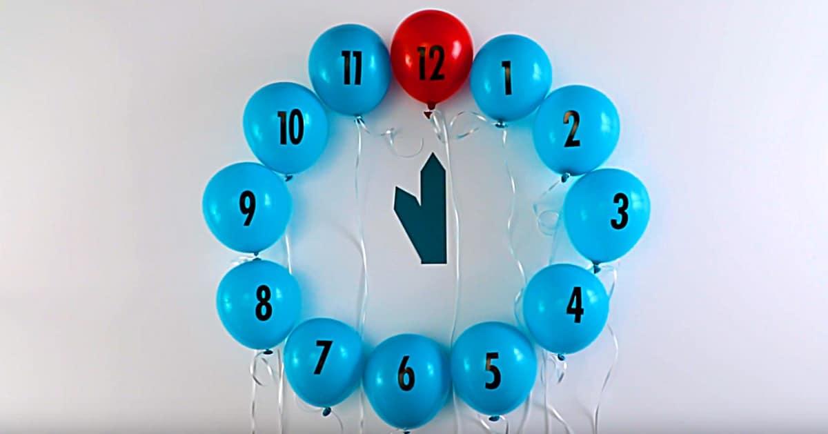 DIY New Year’s Eve Balloon Clock
