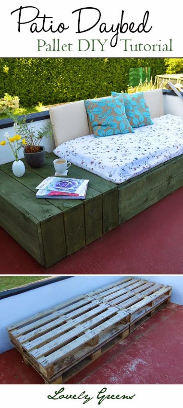 Patio Day Bed, one worth bookmarking from this list and a creative way to give an old piece new life