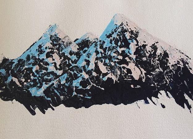 Acrylic Painting Tutorials and Techniques - Super Simple Trick To Paint Realistic Mountain Ranges Acrylic Painting Tutorial - How To Paint With Acrylic Paint- DIY Acrylic Painting