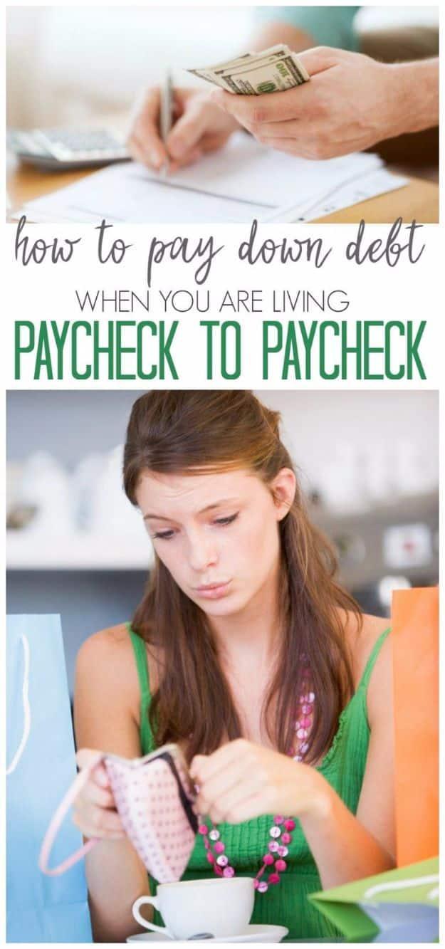 Ways to Save Money in 2018 - Pay Down Debt When You Live Paycheck to Paycheck - Easy Money Saving Ideas and Tips for Budgeting - Cool Idea for Budget Planning and Smart Financial A