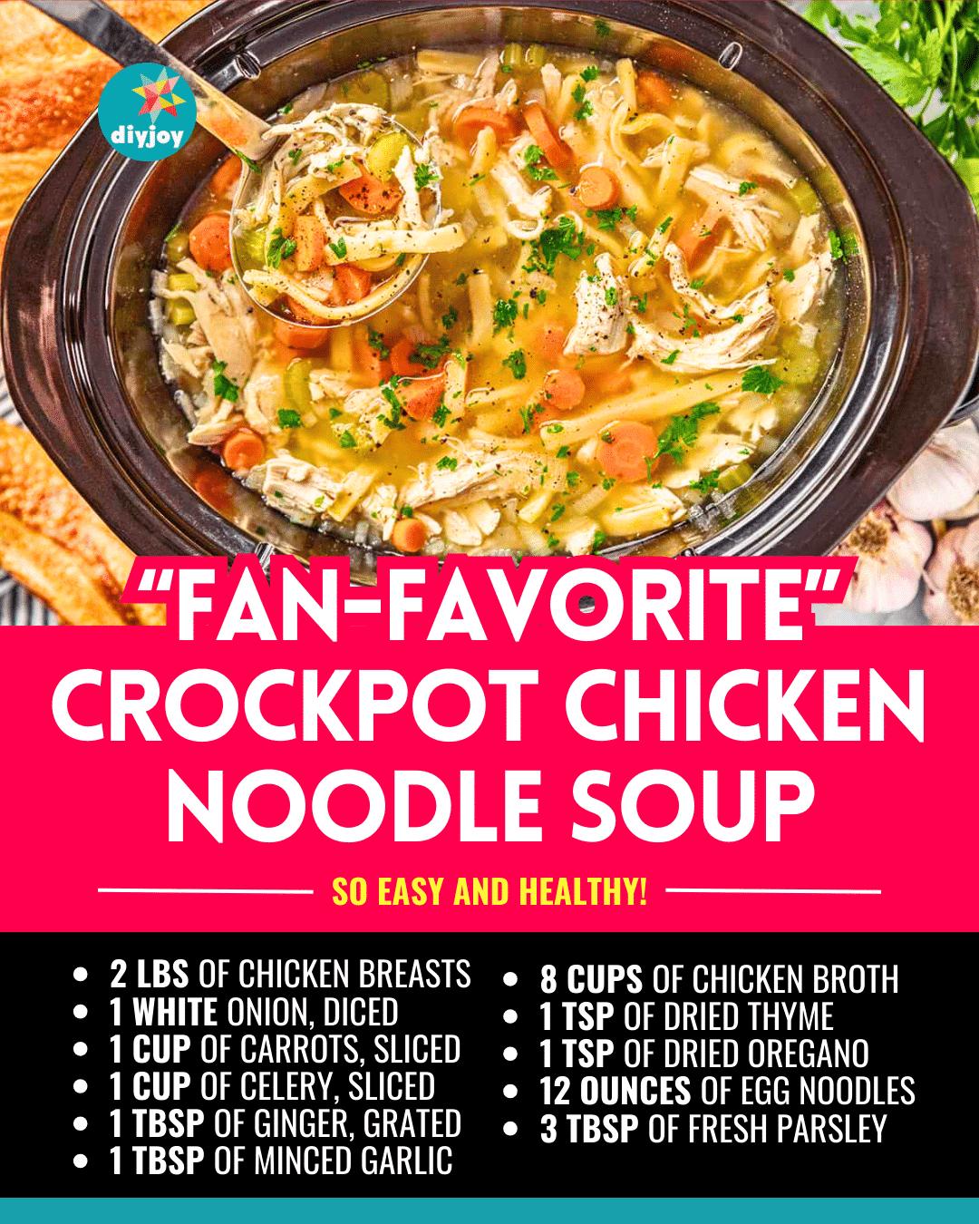 Fan-Favorite Crockpot Chicken Noodle Soup Recipe