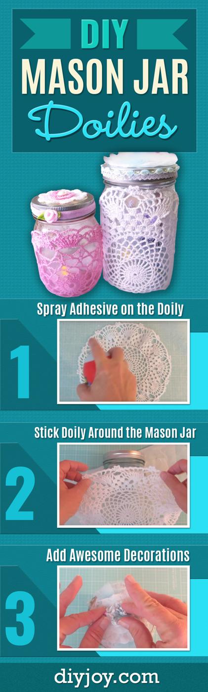 Mason Jar Doilies, great for a first time gift maker to attempt and better than a store bought version