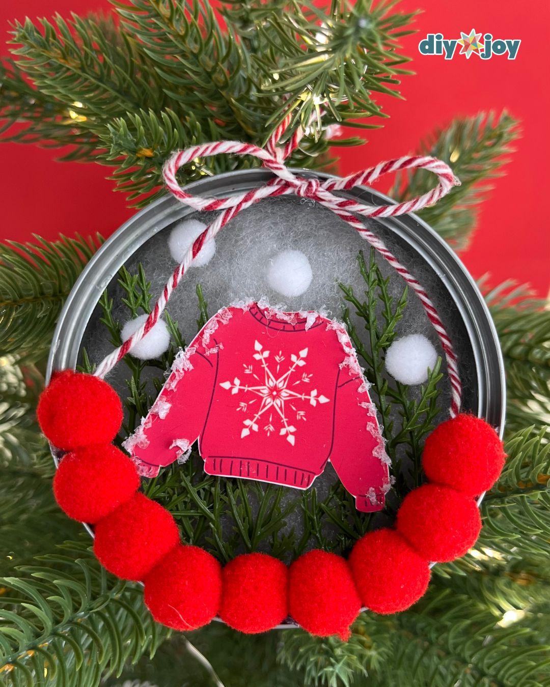 Christmas Ornament Tuna Cans — 1 - christmas sweater