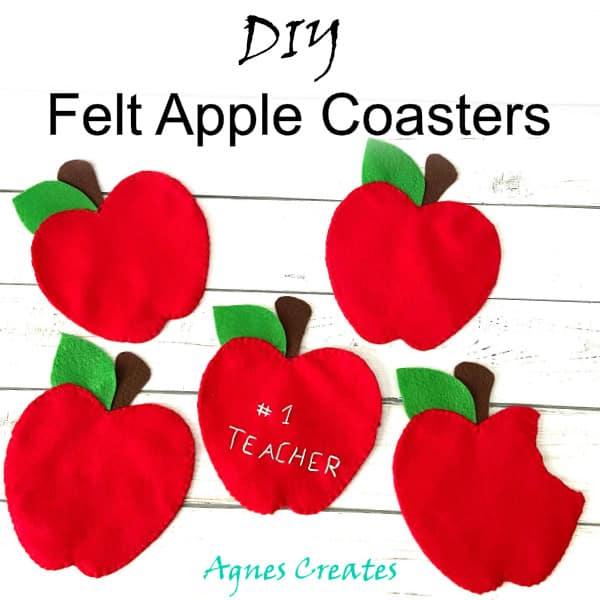 Fall apple decor with creative seasonal tutorial and easy classroom project, focused on the finished homemade apple coasters