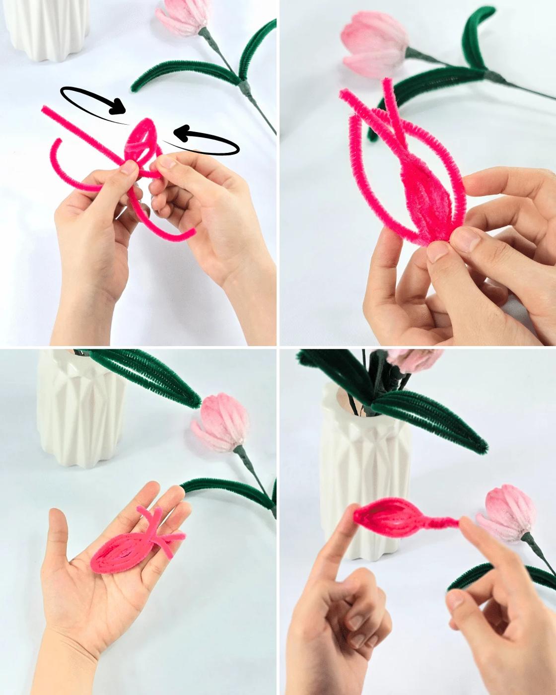 Easy Pipe Cleaner Tulips — step-by-step pipe cleaner flowers