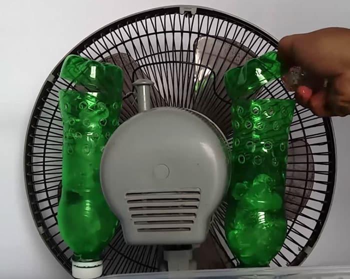 How To Make A DIY Air Conditioner Ou Of A Fan And Plastic Bottles