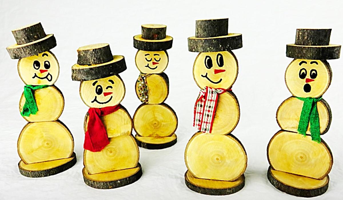 How To Make A Wood Slice Snowman