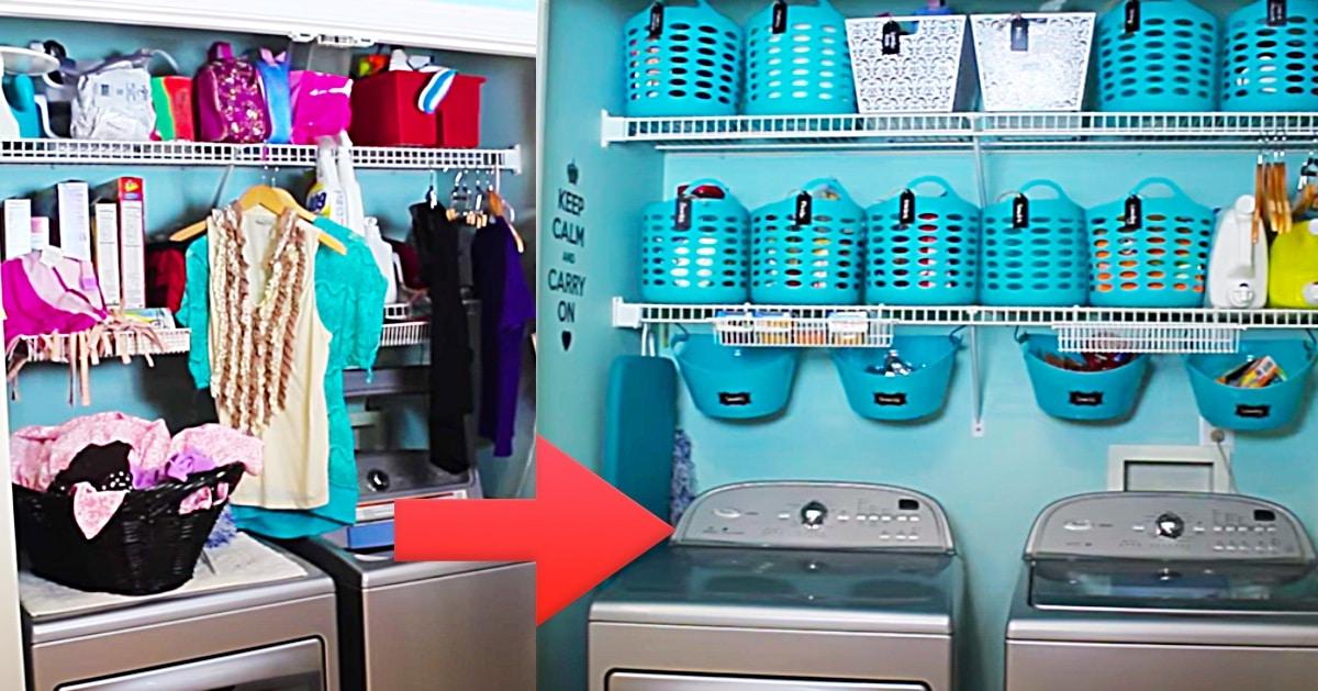 Dollar Tree Laundry/ Pantry Organizing Makeover