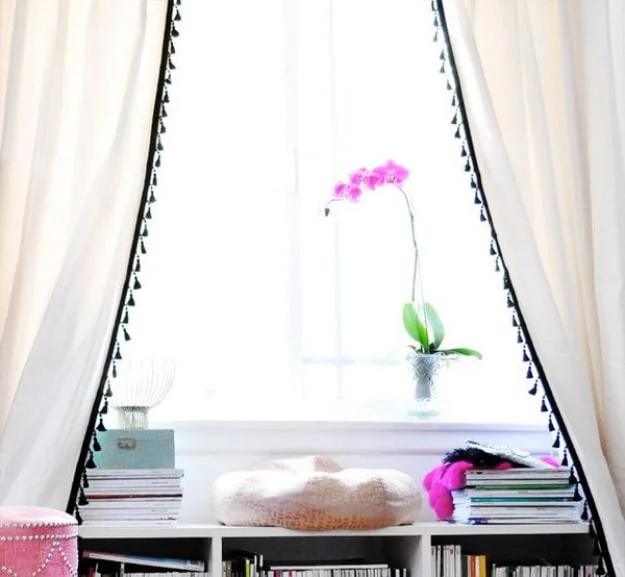 DIY IKEA Hacked Curtain With Tassel Fringe, quick to put together in an afternoon and a charming handmade detail