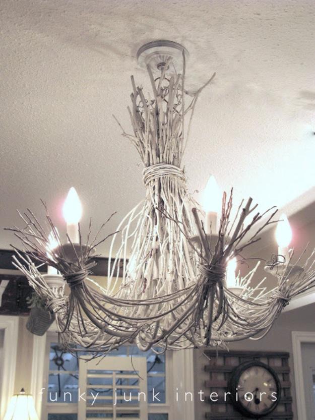 White Twig Chandelier, a handmade piece that adds character to any space and a favorite pick from this roundup
