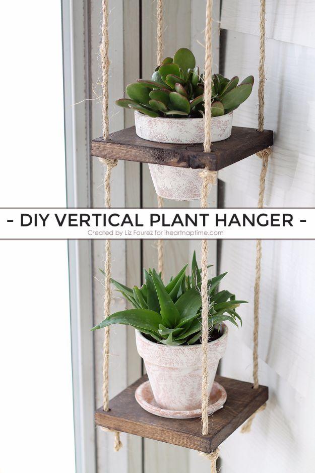 DIY Vertical Plant Hanger, quick to put together in one afternoon and a fix that outlasts most store bought options