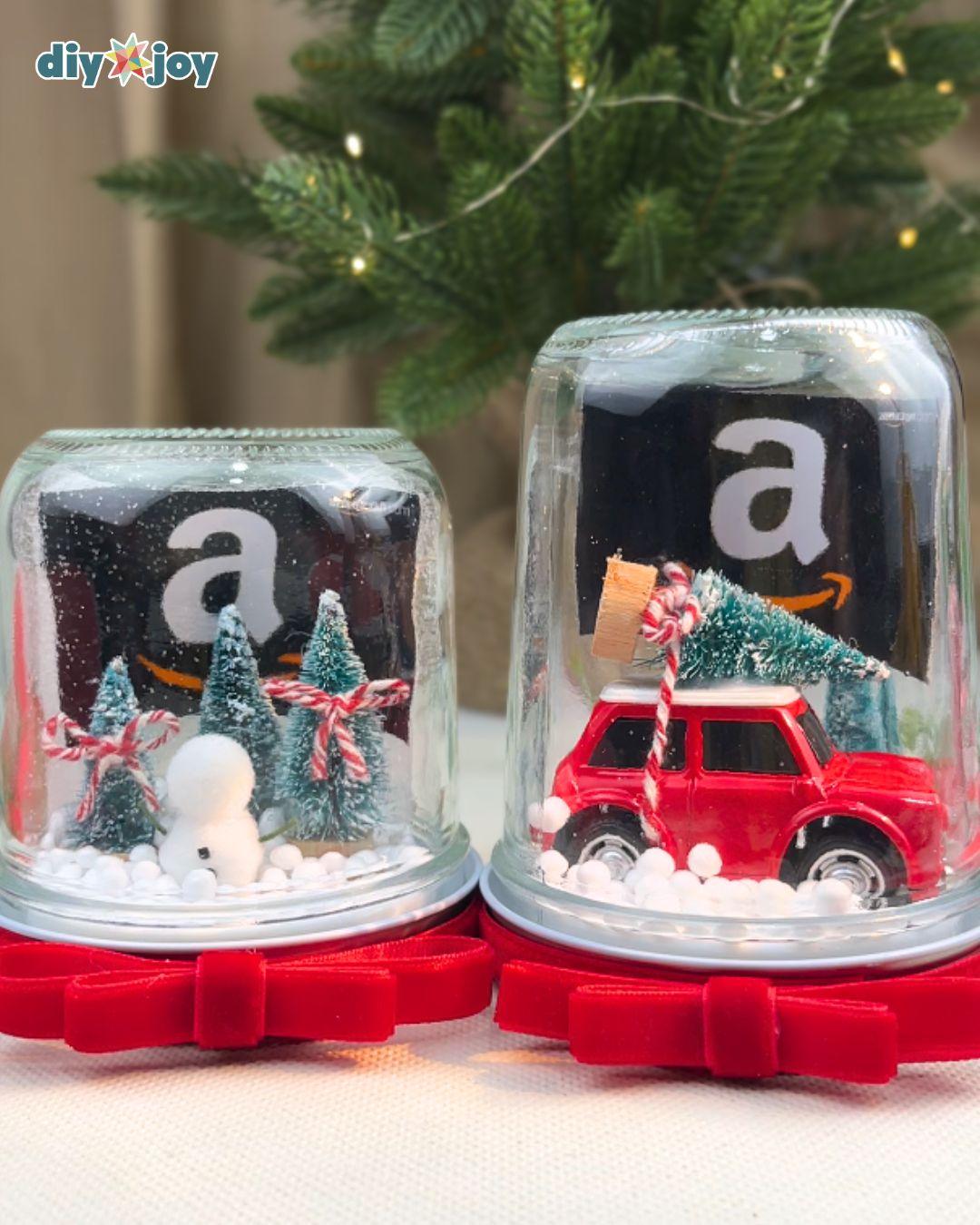Snow Globe Gift Card Holder — mason jar snow globe