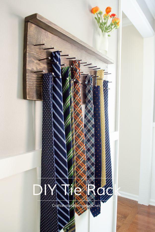 DIY Tie Rack, simple to scale to fit almost any space and better looking than a store bought version