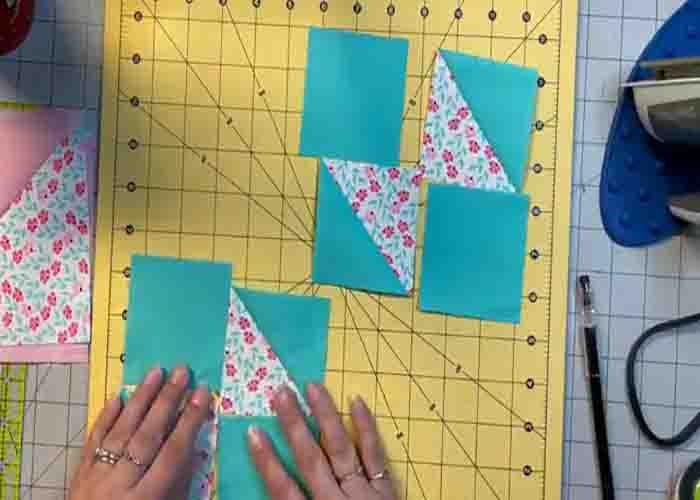 Assembling the betty quilt block