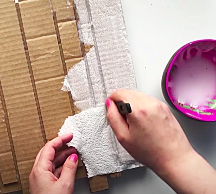 Clock Made From Cardboard And Craft Paint