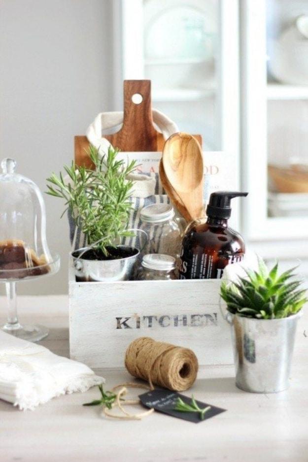 Wooden caddy built to organize a new kitchen counter or pantry shelf that makes a genuinely thoughtful handmade gift idea
