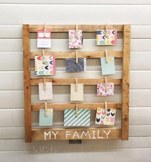 Easy Scrap Wood Photo Display, quick enough to finish before nap time and warmth that a plain corner was missing